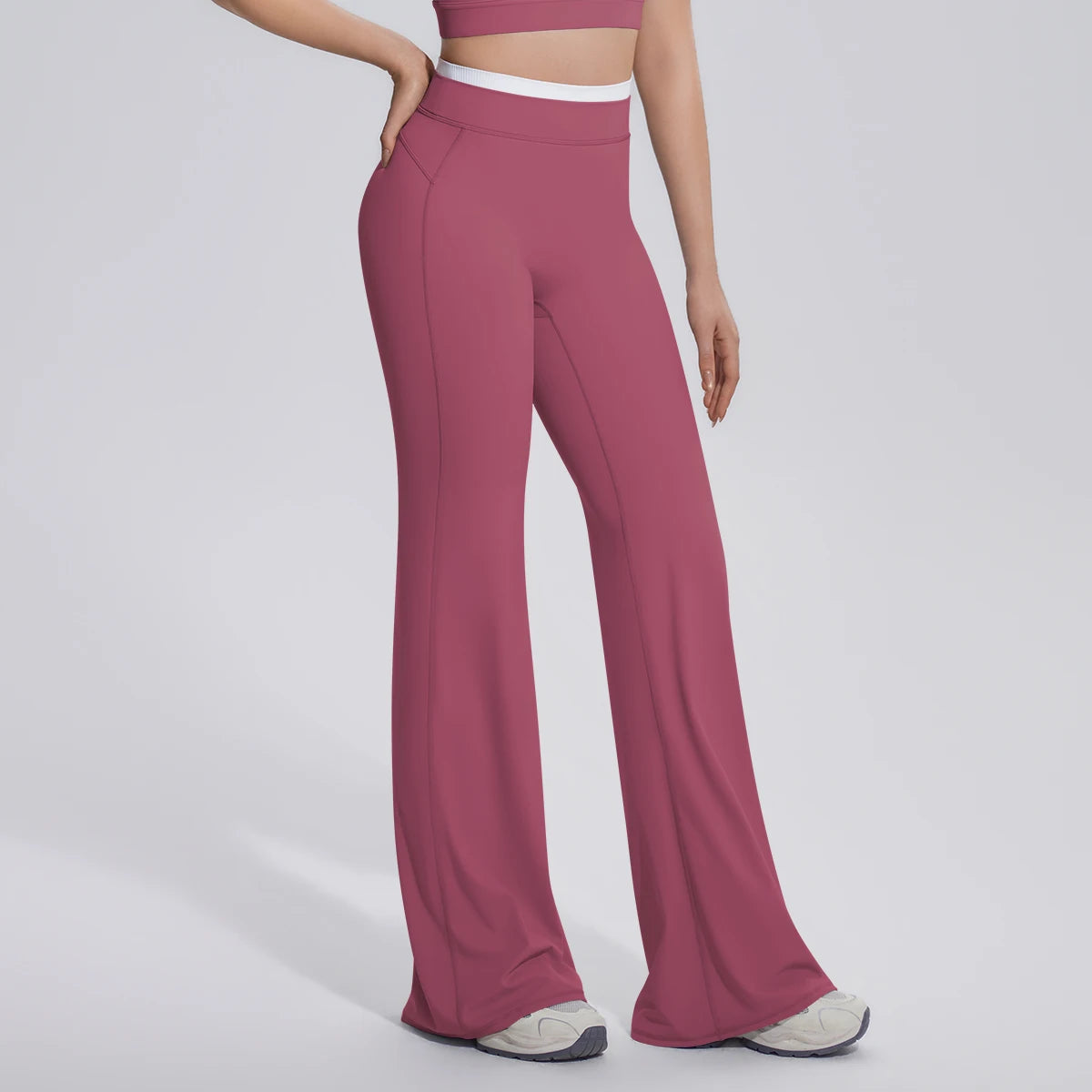 Rooftrellen Summer Woman Loose Breathable Yoga Wide Leg Pants Gym Running Quick Drying Yoga Pants High Stretch Bell-bottoms