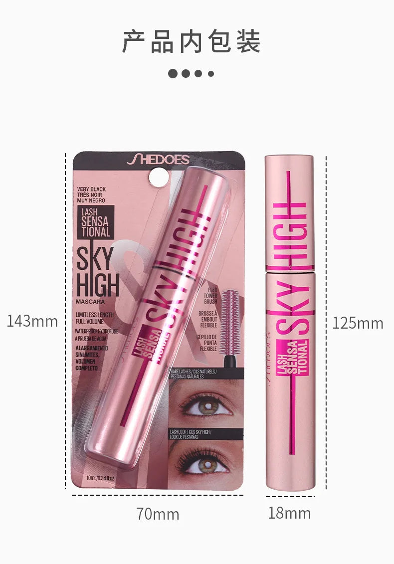 4D Mascara Waterproof Volumizing Curling Lengthening Smudge Proof Long Lasting Flawless Lashes for Women Daily Natural Look