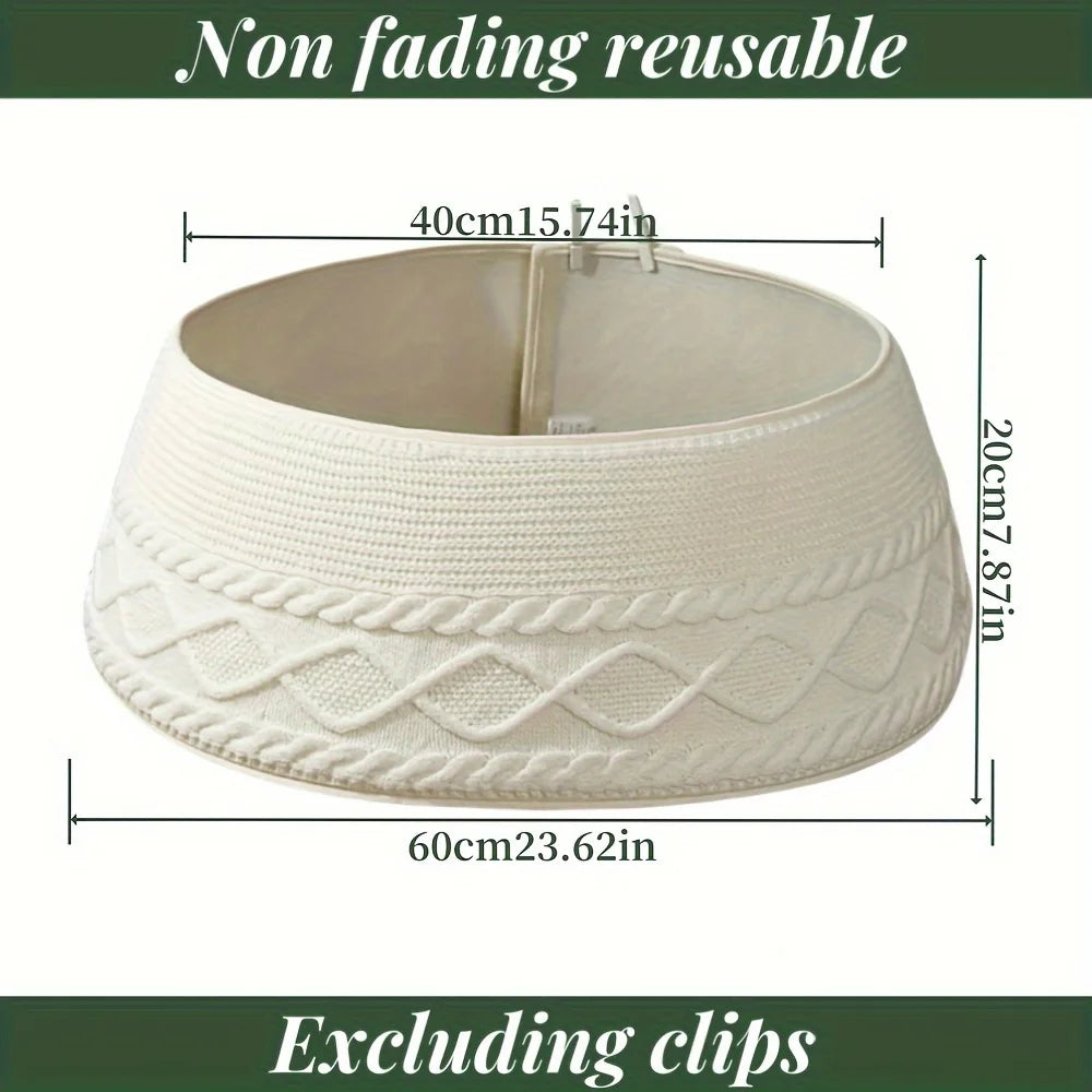 1PC of Knitted Christmas Tree Collar, for Farmhouse-Style Tree Rings. This Tree Skirt Is Perfect for Decorating Homes, Gardens