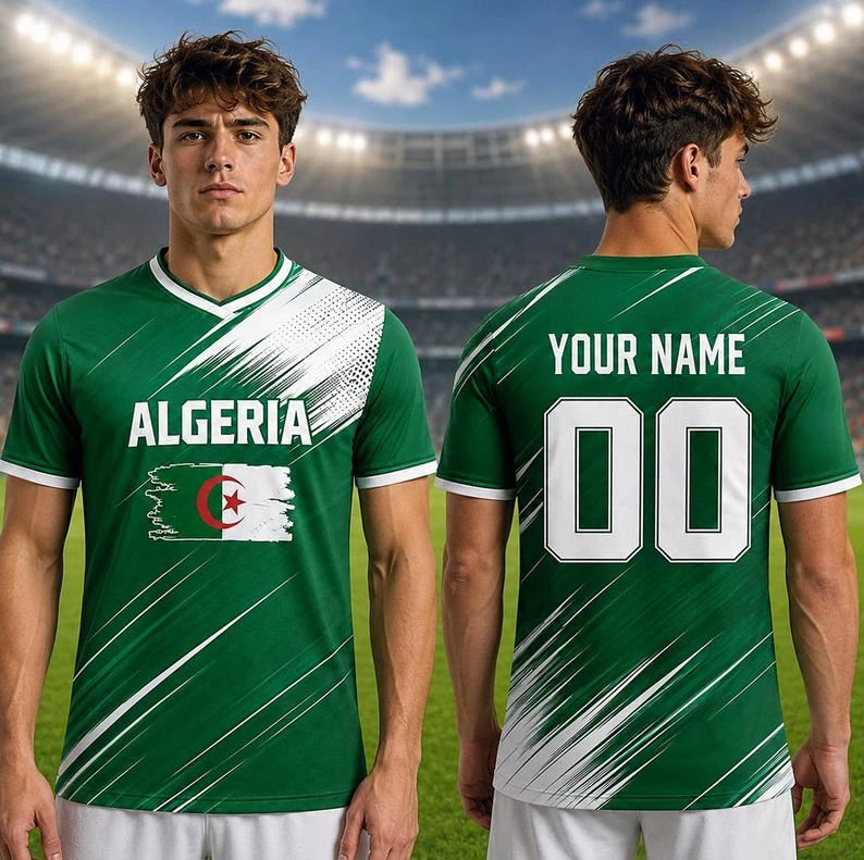 Algeria Football Jersey 2026 Fan Edition New Breathable Football Jersey Unisex Fan Gift Children's and Adult Training Clothing