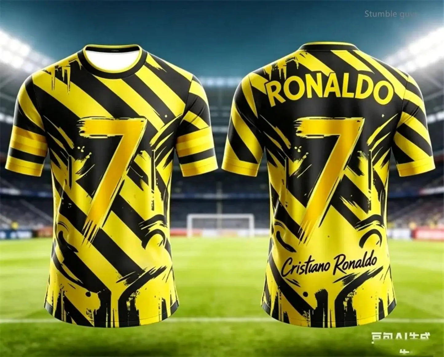 Men s Summer T Shirt Slim Fit Ronaldo Soccer Print Short Sleeve Casual Sporty Style Suitable for Family Adults Kids Training Tee