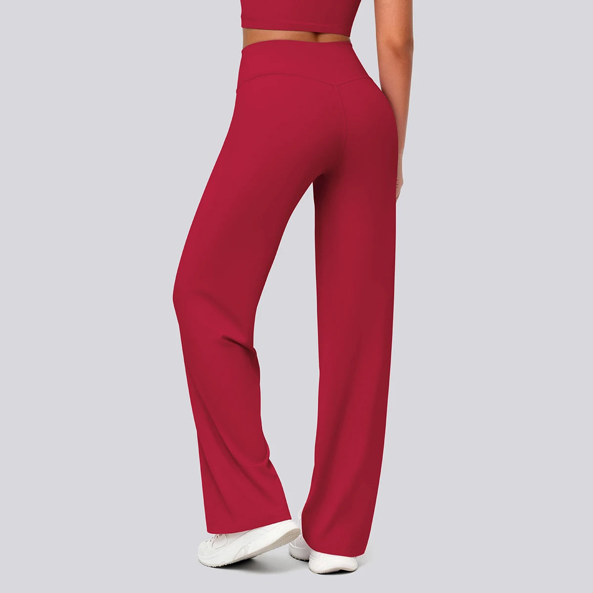 Rooftrellen Women's Sports Pants Bell-bottoms High Waisted Gym Loose Wide Leg Pants Solid Color Thin Fitness Sports Female Pants
