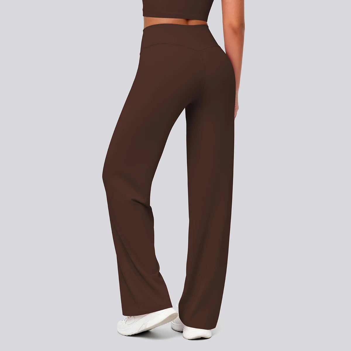 Rooftrellen Women's Sports Pants Bell-bottoms High Waisted Gym Loose Wide Leg Pants Solid Color Thin Fitness Sports Female Pants