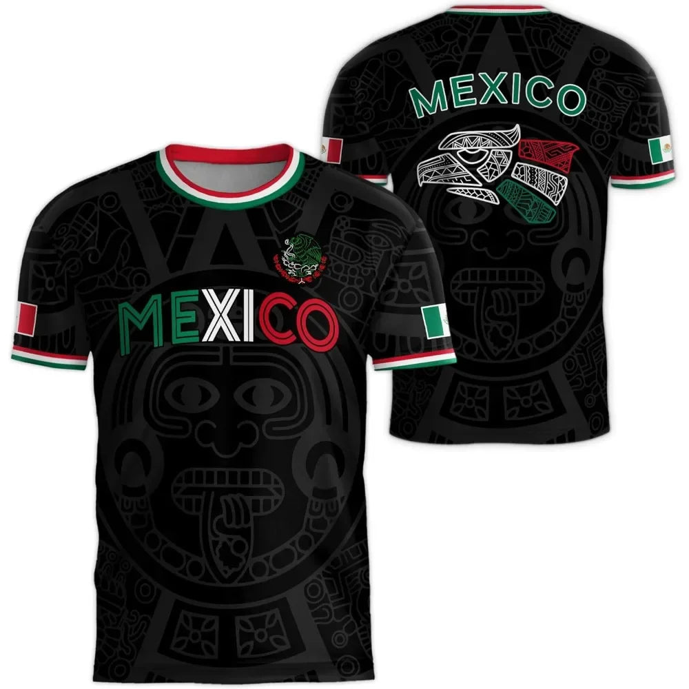 MEXICO Flag 3D Print Sport Quick-dry Breathable Men T-shirt Outdoor Football Jersey Team Short-sleeve Parent-child Top Clothing