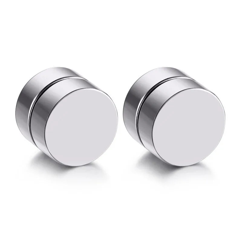 ZAKOL Crystal CZ Strong Magnetic Ear Stud Clip Earrings for Men Women Punk Round Zircon Magnet Earrings Non Piercing Jewelry