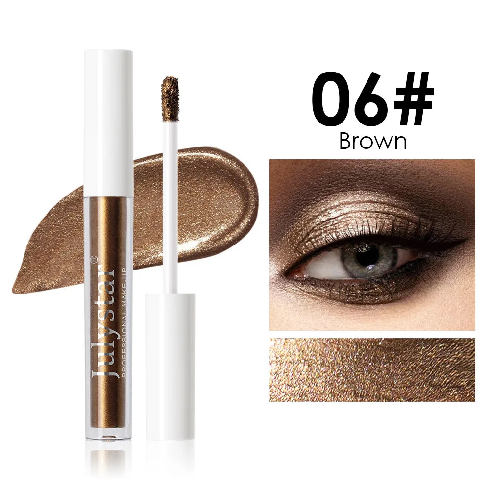 Waterproof Liquid Eyeshadow Metallic Gold Eye Shadow Stick Lasting Pearlescent 10 Colors Smoky Black Glitter Eye Highlighter Pen