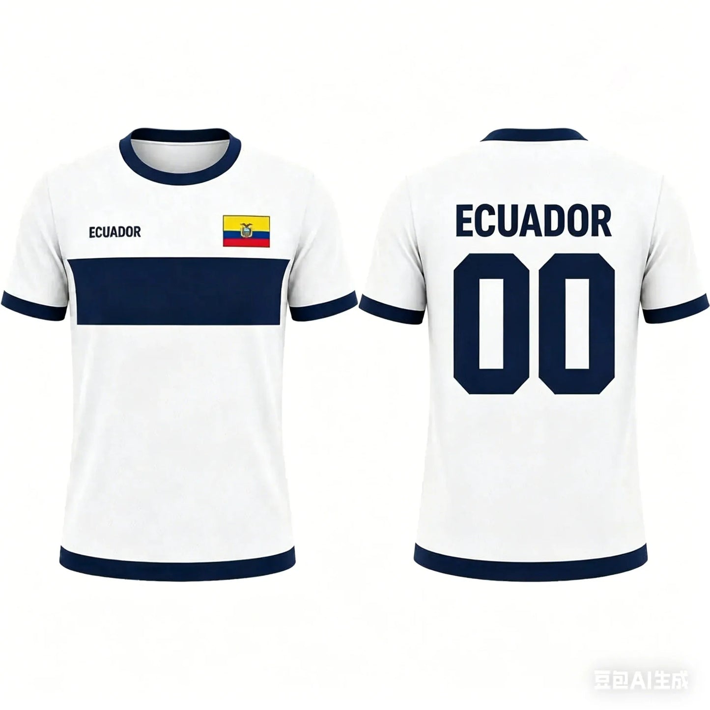 Ecuador Kids Adults Soccer T Shirt Sportswear Family Style Blue White Print Breathable Quick Dry Training Tee Fan Sports Top