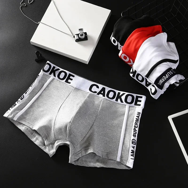 Men's Underwear Men's Boxer Briefs Comfortable Breathable Sexy Men's Shorts Solid Color Boxer Briefs Men Panties Shorts Cotton