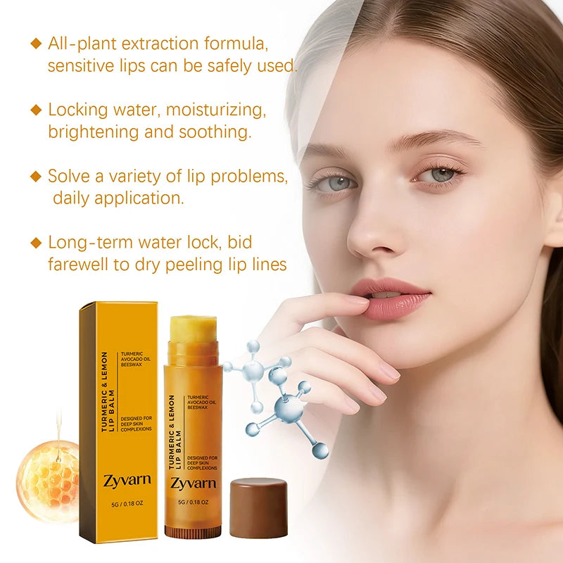 Turmeric Lemon Beeswax Lip Balm 5g Moisturize Lock In Moisture For Dryness Lips Gentle Repair Improve Dull Daily Lip Care