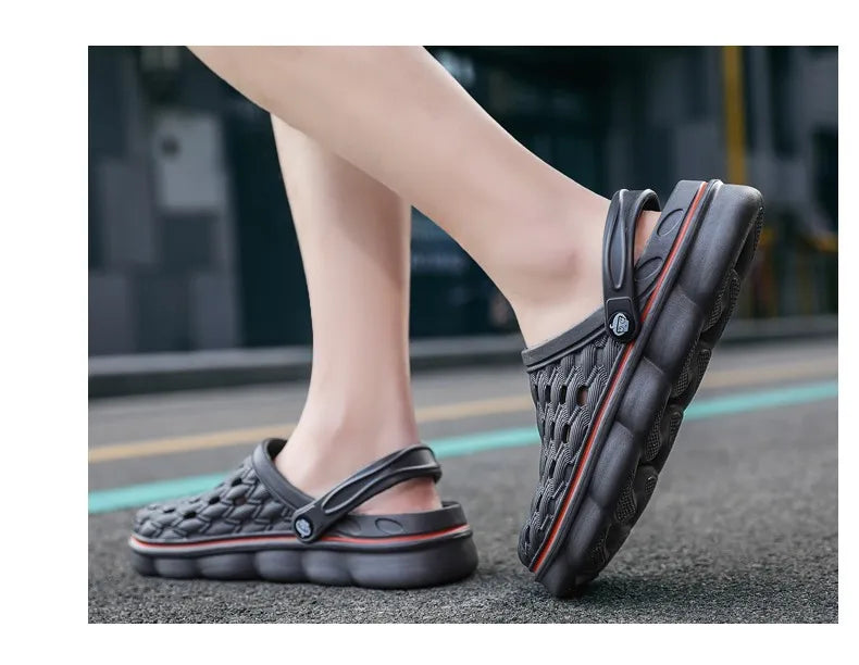 Summer Men's Clogs Sandals Man Home Garden Shoes Comfortable Men Slippers Non-Slip Soft Bottom Flip Flop Sandals Big Size 46 47