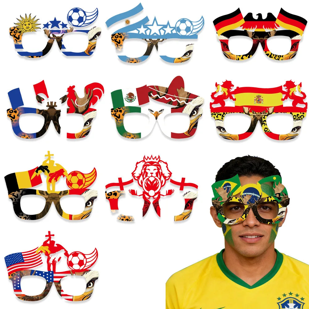 2026 World Football Competition Flag Glasses - نظارات مشجعي كرة القدم 2026 بتصميم أعلام الدول