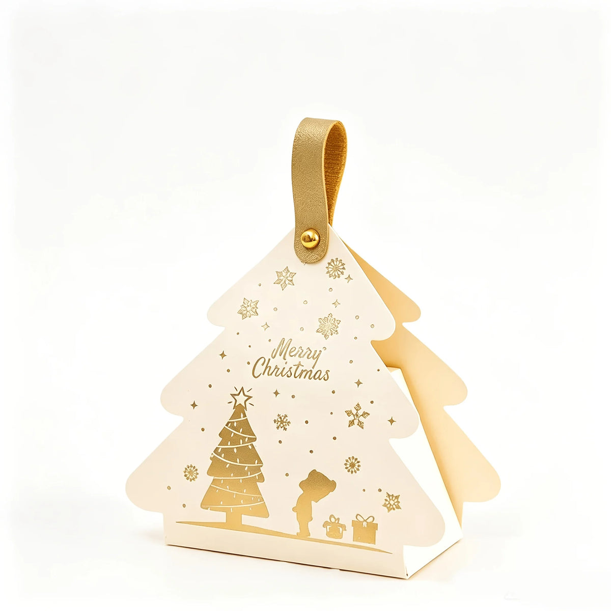 Christmas Tree Shaped Gift Box Set with Handle, Portable Paper Gift Bags,for Holiday Party Favors And Christmas Tree Decorations