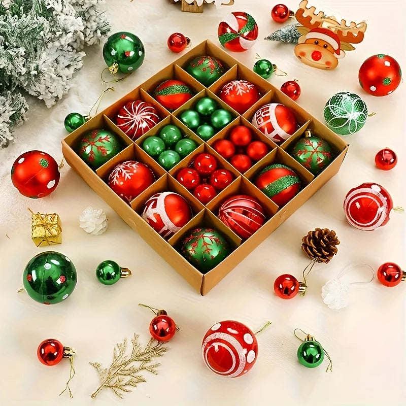 44Pcs 3/6CM Christmas Ball Merry Christmas Tree Topper Decoration for Home Decor Holiday New Year 2026 Navidad Gifts Supplies