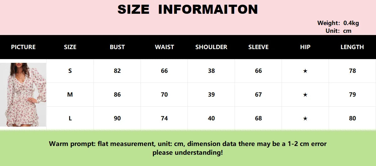 Boho Chic Floral Print Ruffle Mini Dress Women's Long Puff Sleeve V Neck Slim Fit A-line Party Dresses New Female Club Vestidos