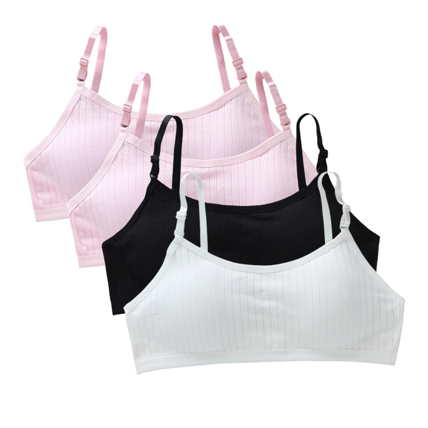 4pcs/Lot Teenage Girls Training Bras Seamless Middle High School Students Vest Bra Kids Children Back Buckle Bra Teens Underwear