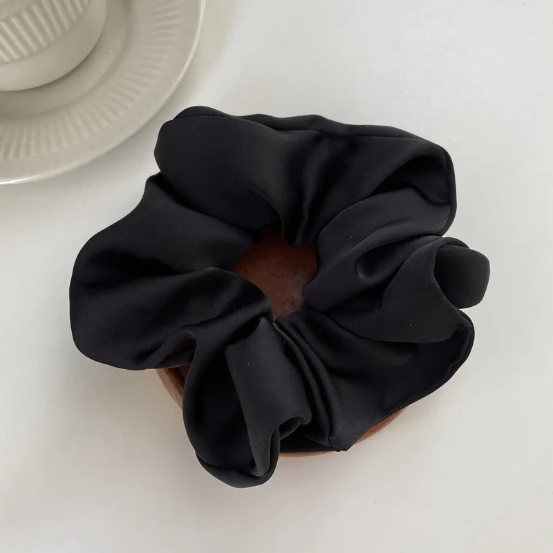 Oversize Satin Scrunchies Elastic Hair Ties Women Girls Big Silk Hair Bands Ponytail Holder Hair Rubber Bands Hair Accessories