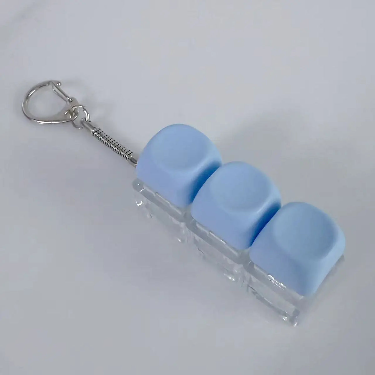 ZAKOL New Macaron Color Interactive LED Button Keycap Fidget Keychain DIY Keyboard Decompression Toy Bag Charms Keychain