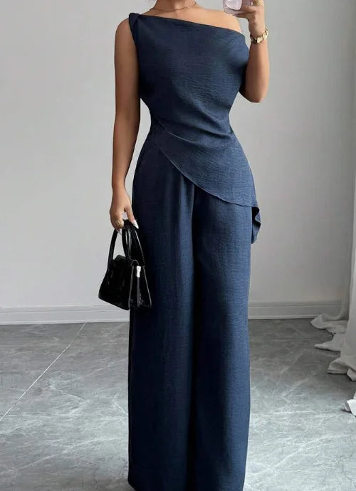 Elegant Wide Leg Pants Two-Piece Set