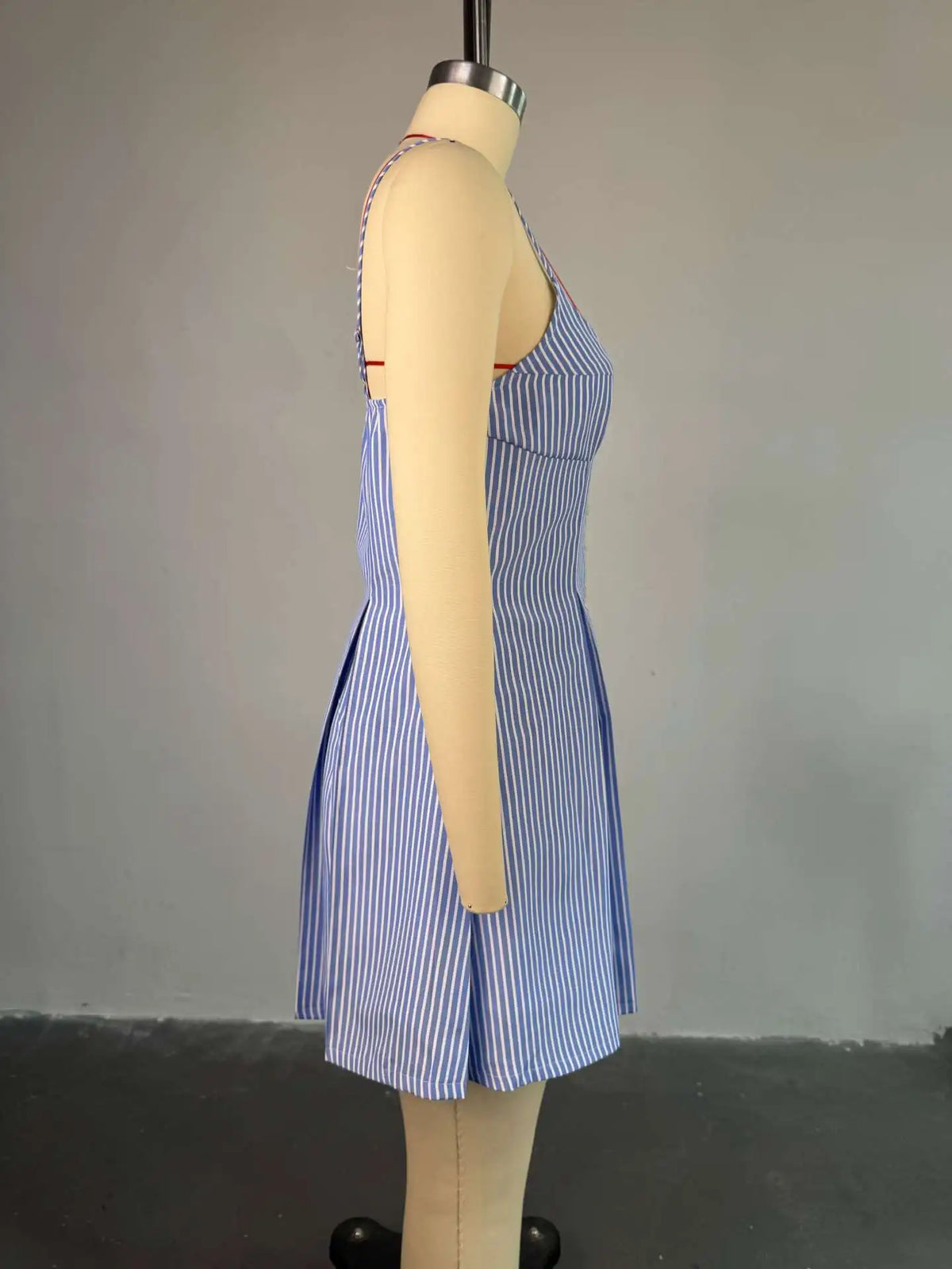 BKLD Summer Spaghetti Strap Mini Dress 2026 Women Clothing Sexy Blue Striped A-Line Female Camisole Club Party Short Dresses