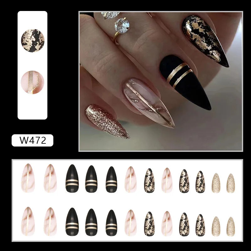 Leopard Print Pink Gradient Press-On Nails – 24PCS