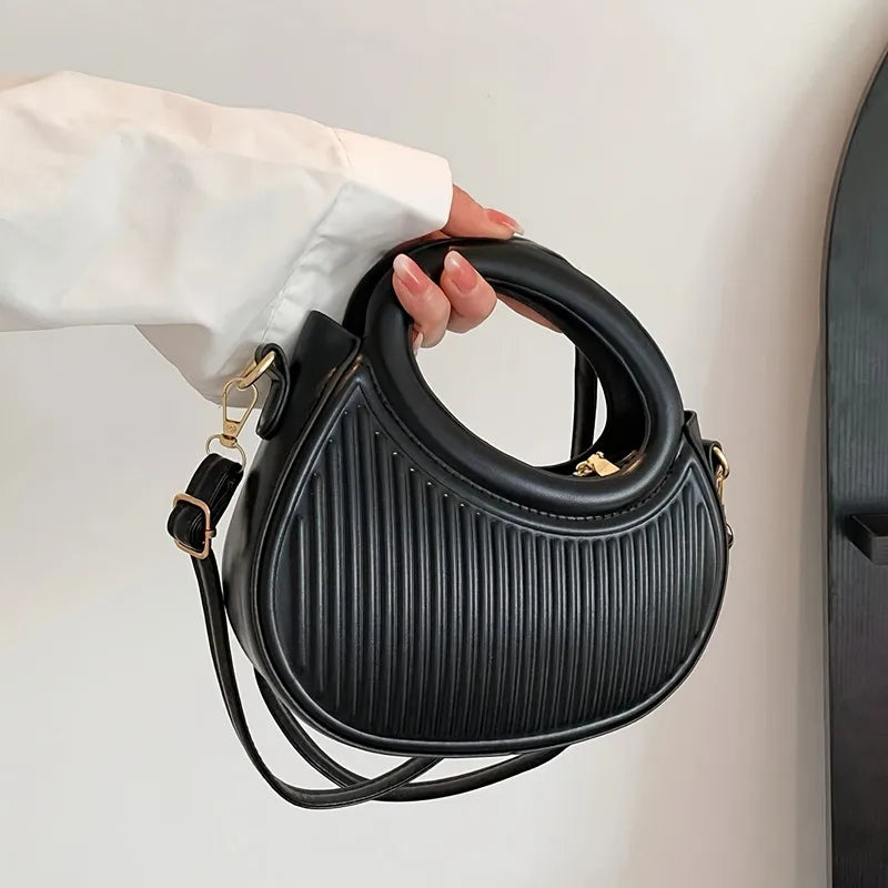 Chic Stripe Design Crossbody Bags for Women Elegant Synthetic Leather Handbag, Purse, Luxury Look Shoulder Bag for Everyday Use