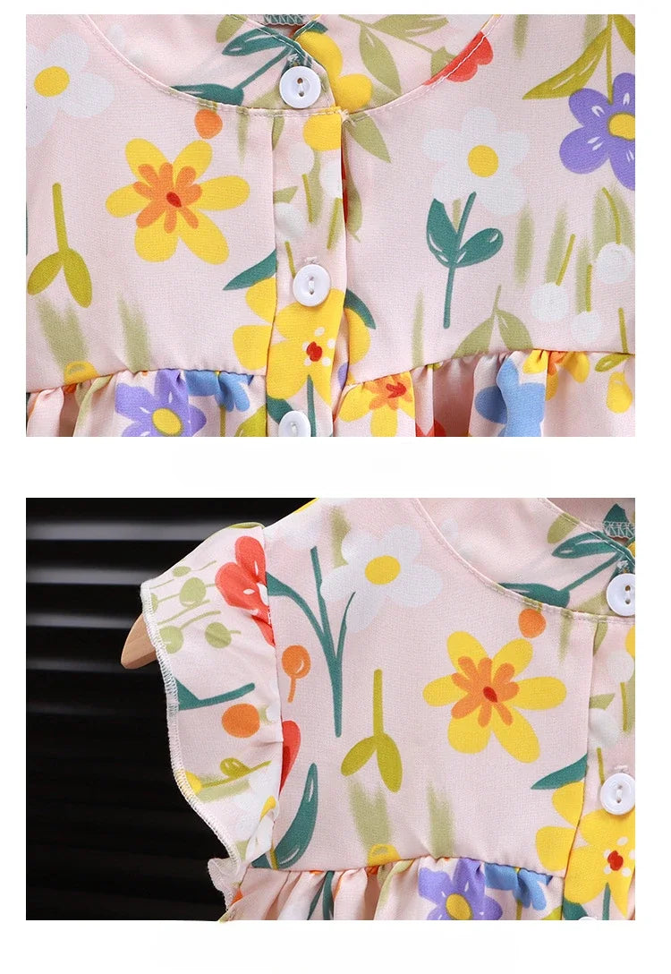 Baby Girls Beach Dresses Summer Soft Breathable Kids Girls Clothing Children Holiday A-Line Dress Vestidos 2025