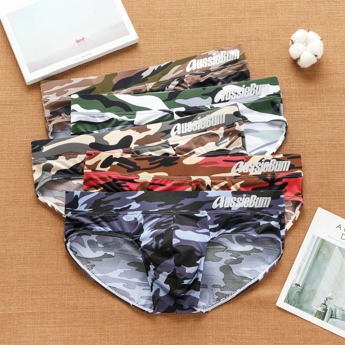 Men's cool summer camo low waist men's briefs