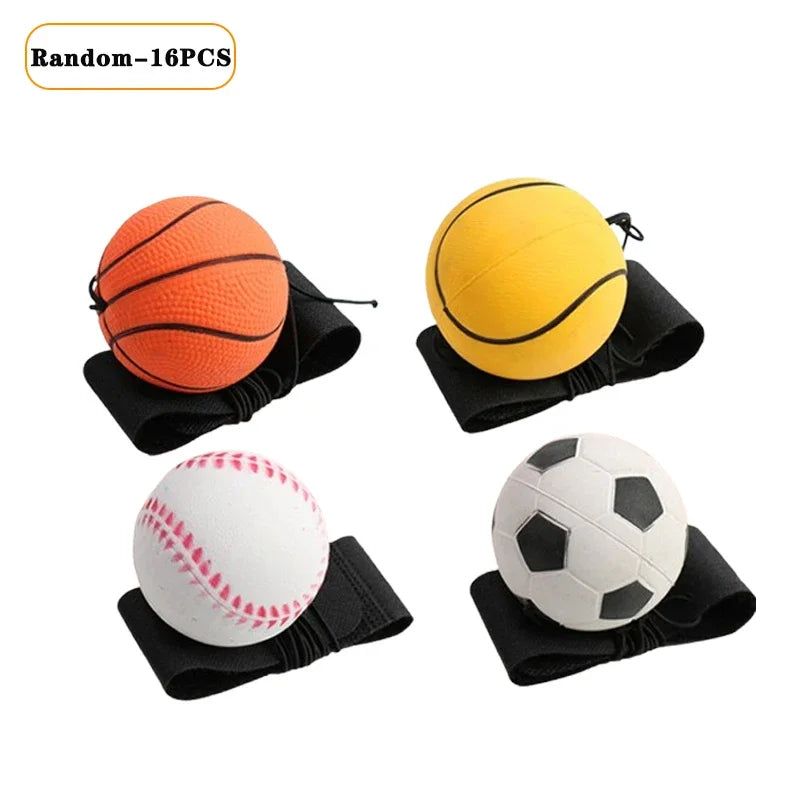 1-64PCS New Elastic Return Sponge Ball – Wrist Strap Exercise Toy