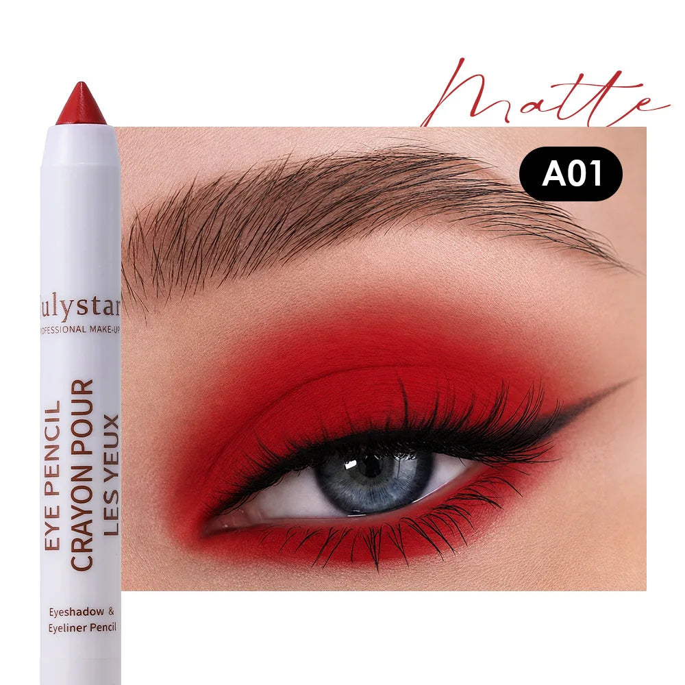 18colors Eyeshadow Stick Matte Shimmer Multi-color Waterproof High Pigmented Eyeshadow Pencil Crayon Makeup Tool Eye Cosmetics