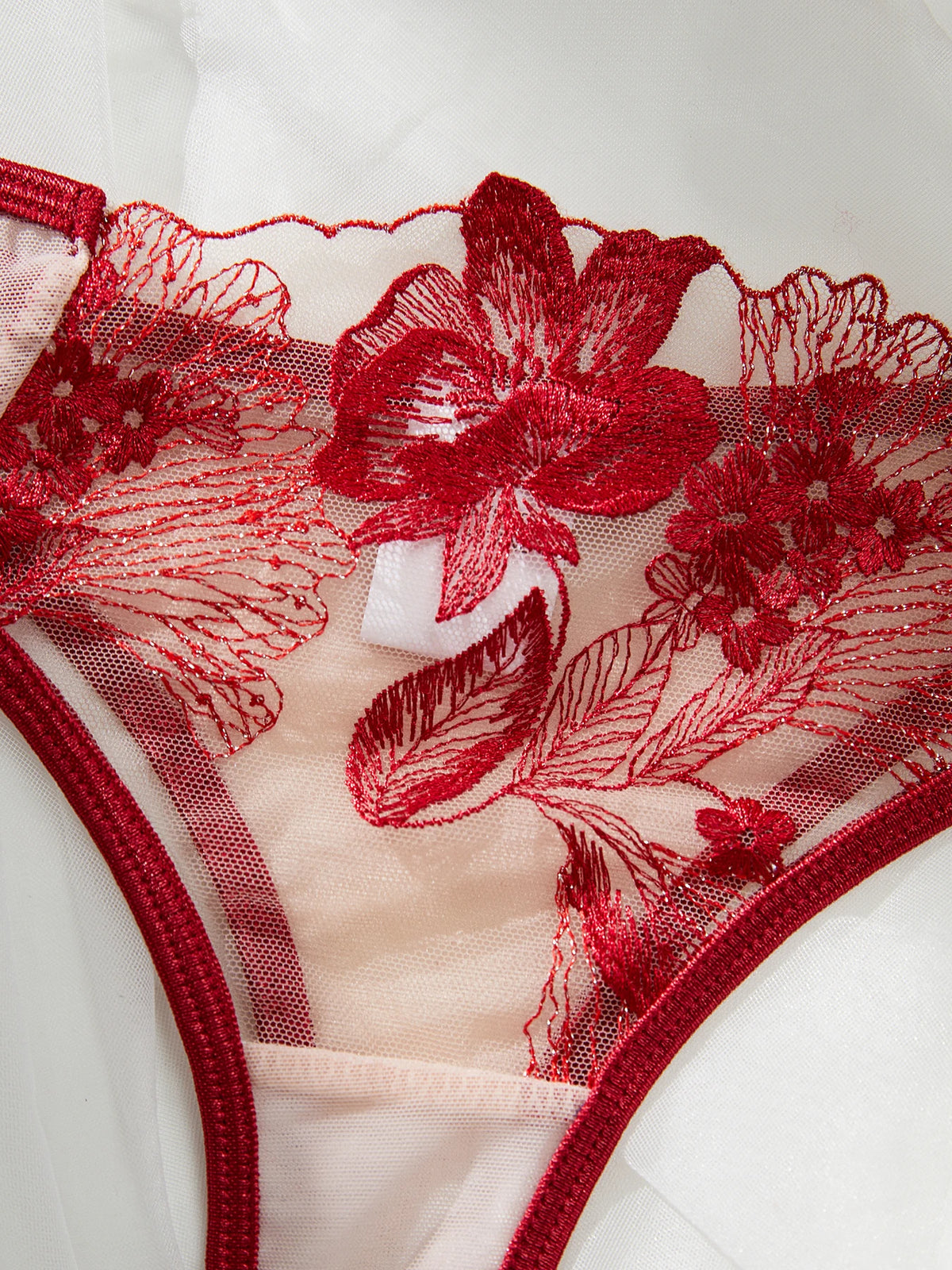 Elegant Red Sexy Nighty Underwire Bra Underwear Set Party Club Night Women Chef Ultrathin Underwear set