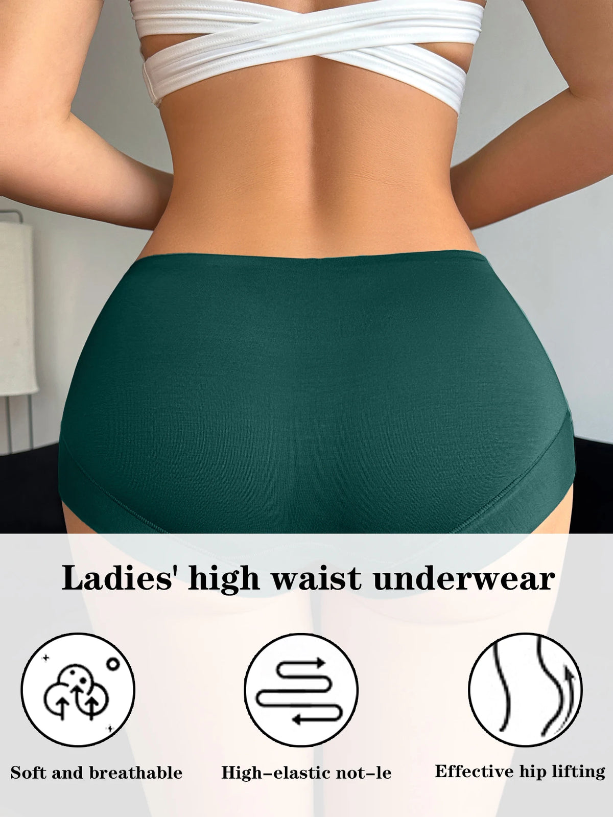 7PCS Solid Basic Women Panties High Stretch Seamless Underwear Comfortable Ladies Boyshort Panties