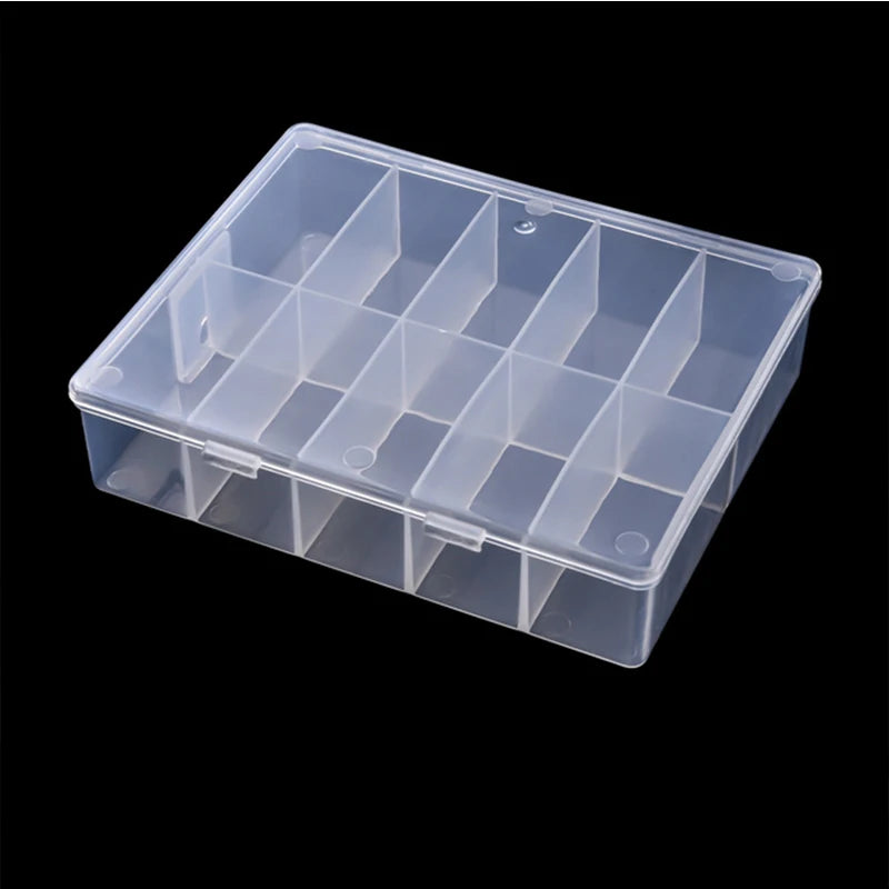 10 Grids Transparent Nail Art Storage Box علبة تخزين شفافة متعددة الأقسام لمستلزمات الأظافر – 10 خانات