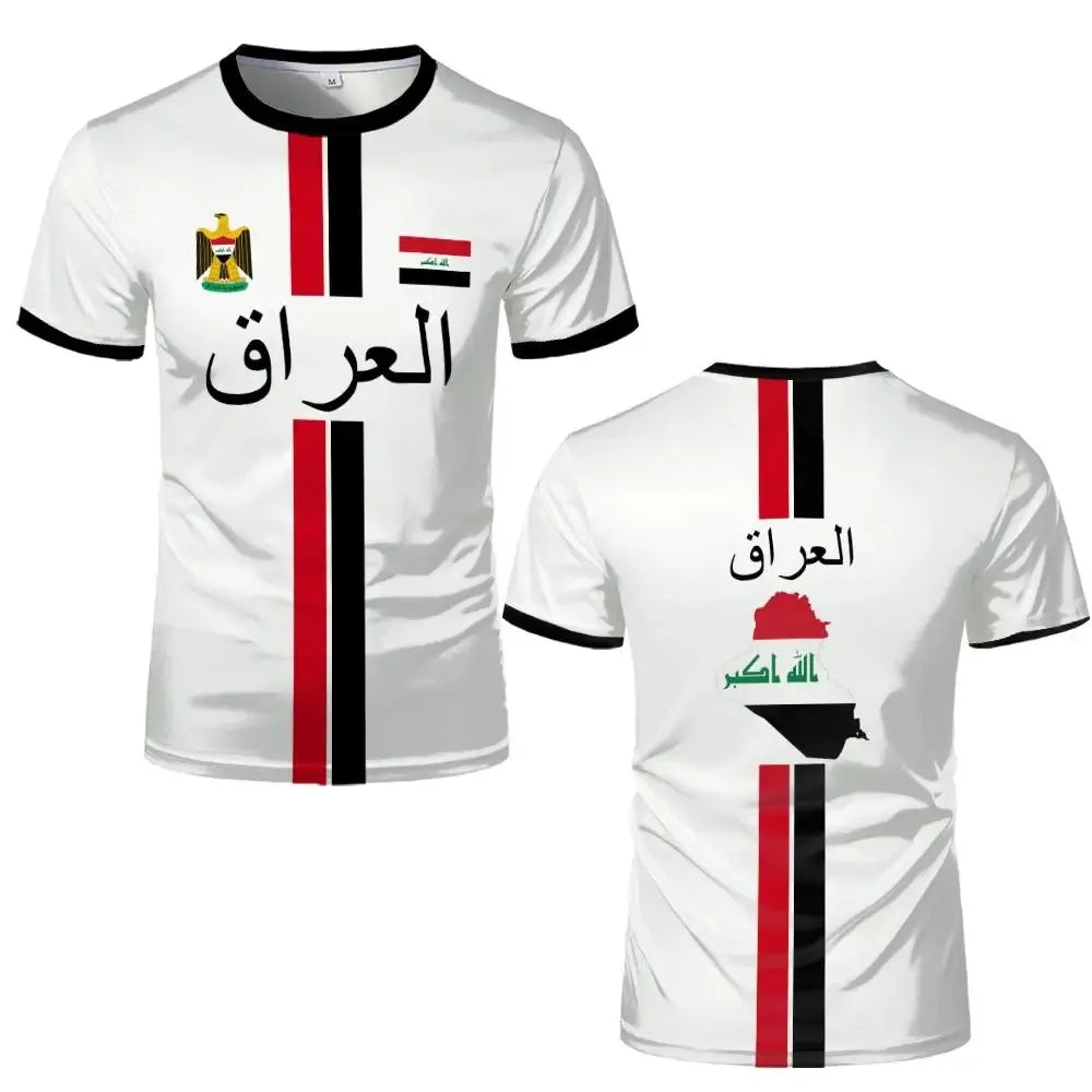 Iraq Style Print Jersey 3D Printed Quick Dry Breathable T Shirt Family Style for Kids Adults Outdoor Training Sports Fitness