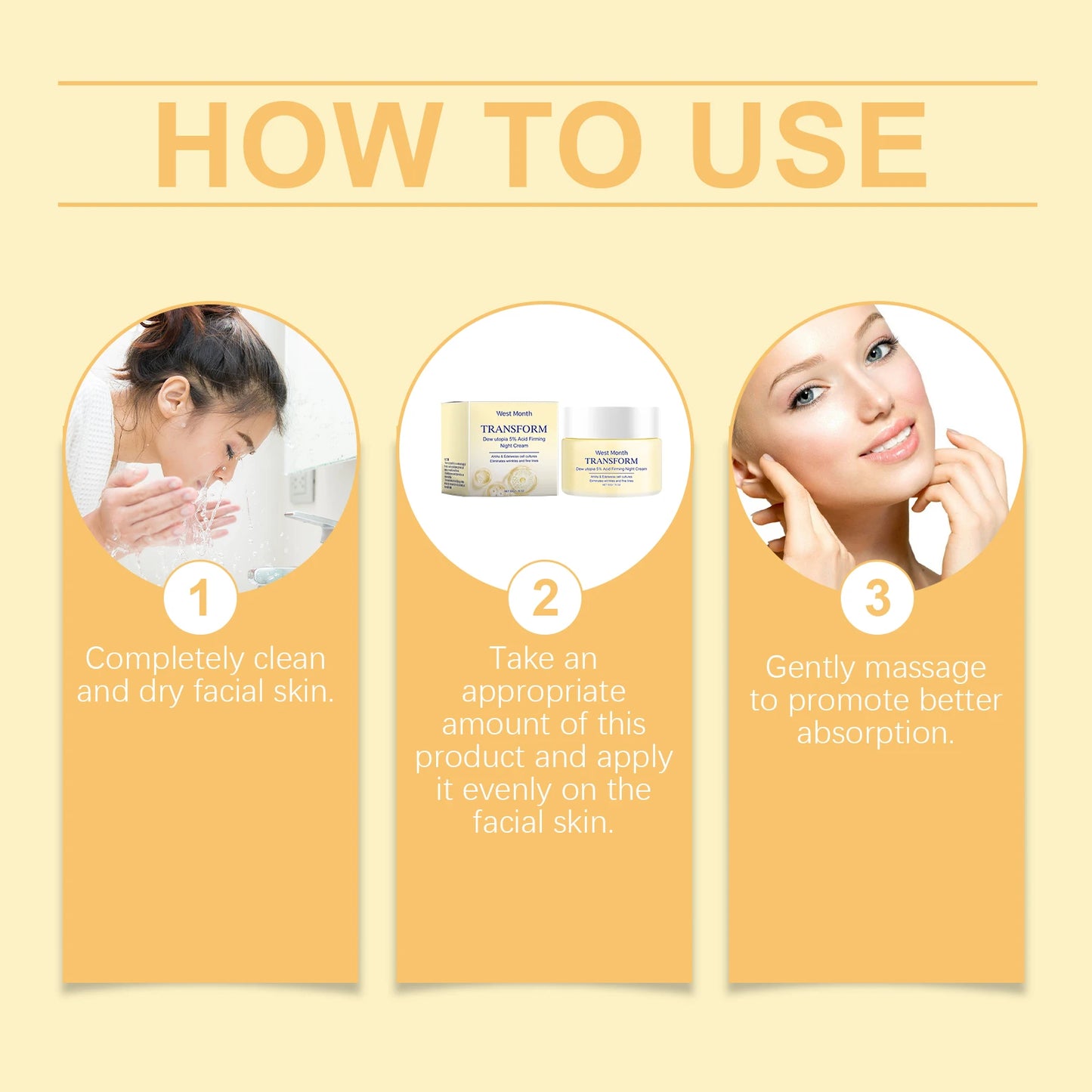 WEST MONTH Firming Night Cream Effectively Fight Wrinkles, Eeduce Fine Lines and Wrinkles, Tighten the Skin Firming Cream