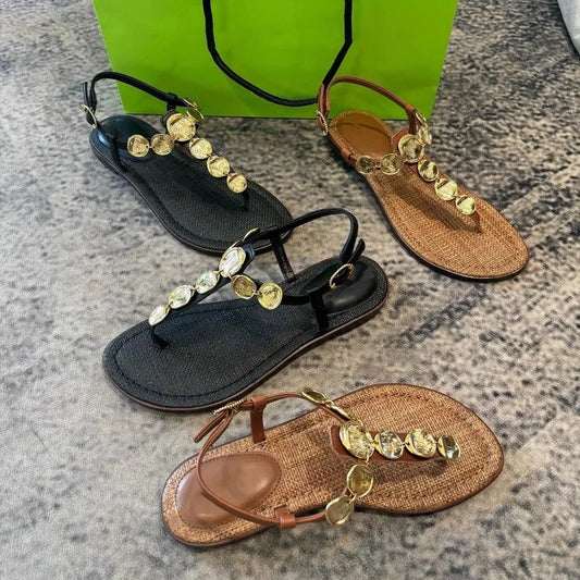 Women's Sandals Summer New Flat Comfort Sandals 2025 Fashion Trendy and All-match Beach Women's Shoes Sandalias De Mujer