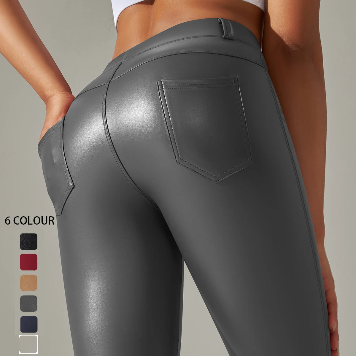 Trendy New WOMEN'S Leggings High Waisted Tight and Sexy Leather Pants Colorful Yoga Pants for Women