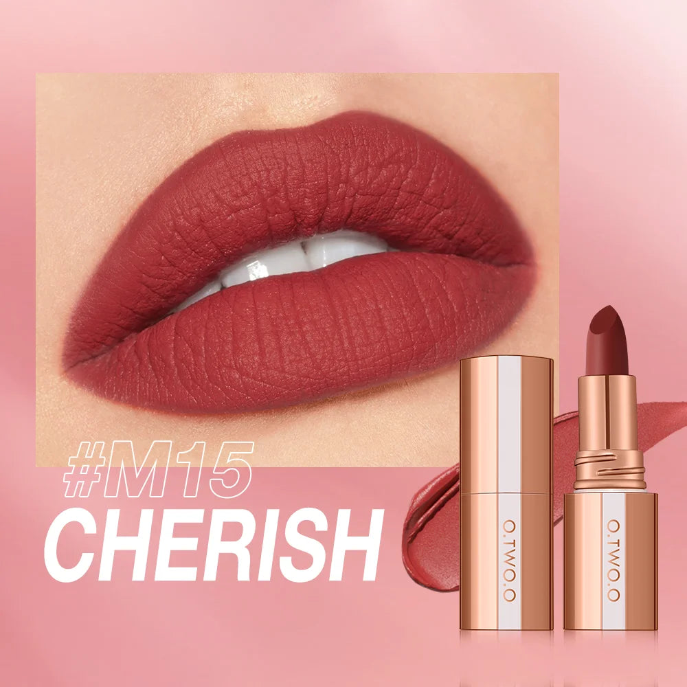 O.TWO.O Matte Lipstick Lip Tint 14 Colors Waterproof Long Lasting Non-transfer Smooth Highly Pigmented Velvet Lip Sticks Makeup