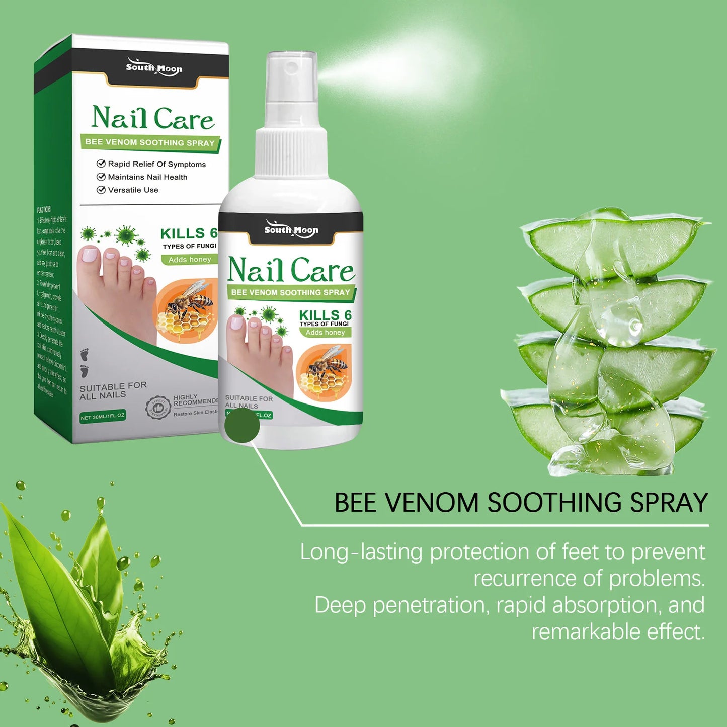 South Moon Nail Treatment Spray Onychomycosis Hand Foot Removal Repair Paronychia Strong Bright Nail Soft Nail Fungus Solution