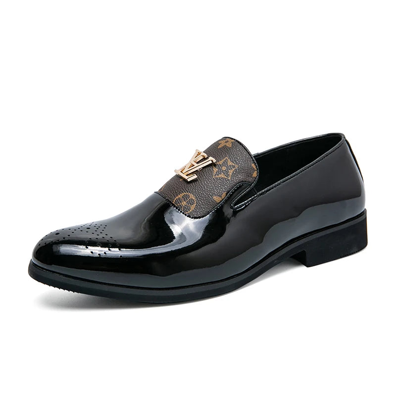 Men's Genuine Leather Tassel Loafers Black Formal Dress Shoes Slip-On Wedding Brogues 2025 Fashion Casual Loafers