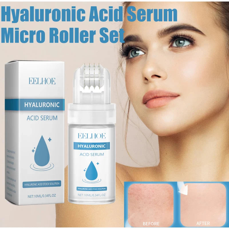 Deeply Hydrating Korean Facial Essence Set Hyaluronic Acid Microneedle Roller Skin Care Easily Absorbed Moisturizing Essence
