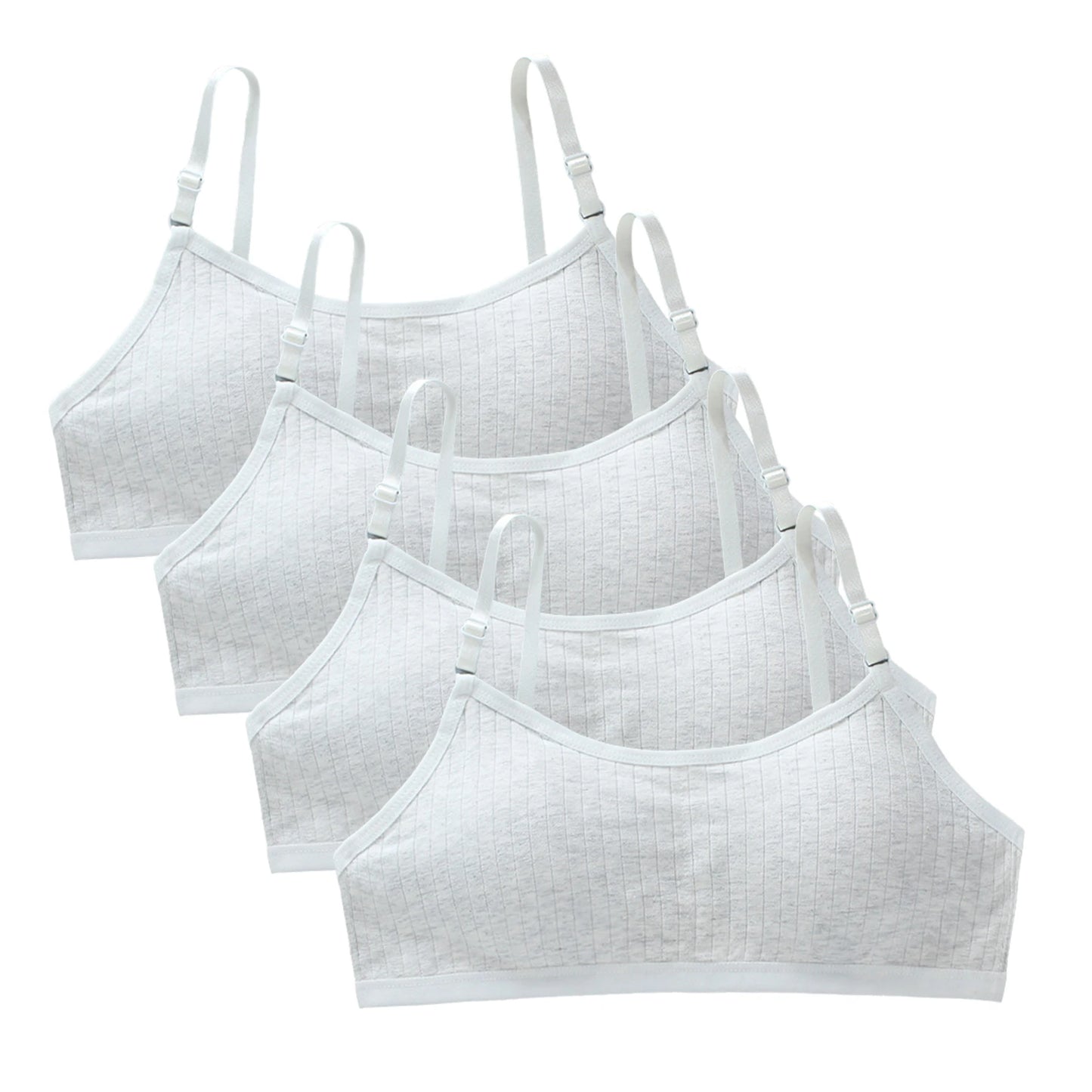 4pcs/Lot Teenage Girls Training Bras Seamless Middle High School Students Vest Bra Kids Children Back Buckle Bra Teens Underwear