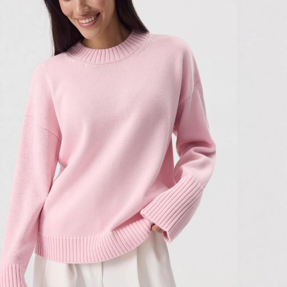 Women's Casual Solid Cotton Pullovers O-Neck Long Sleeve Warm Loose Knitted Top Female Autumn Winter Basic Soft Sweater