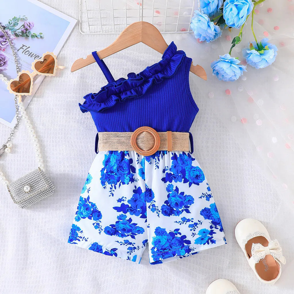 Kids Clothes 9 Months to 4 Years old Floral Off Shoulder Onesies