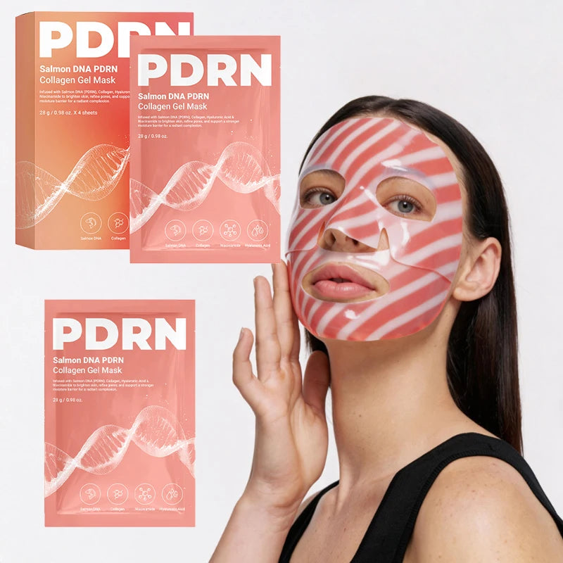 Salmon Dna PDRN Facial Mask Collagen Hydrating Moisturizing Hydrogel Mask Radiant Gentle Soothing Repair Daily Skincare