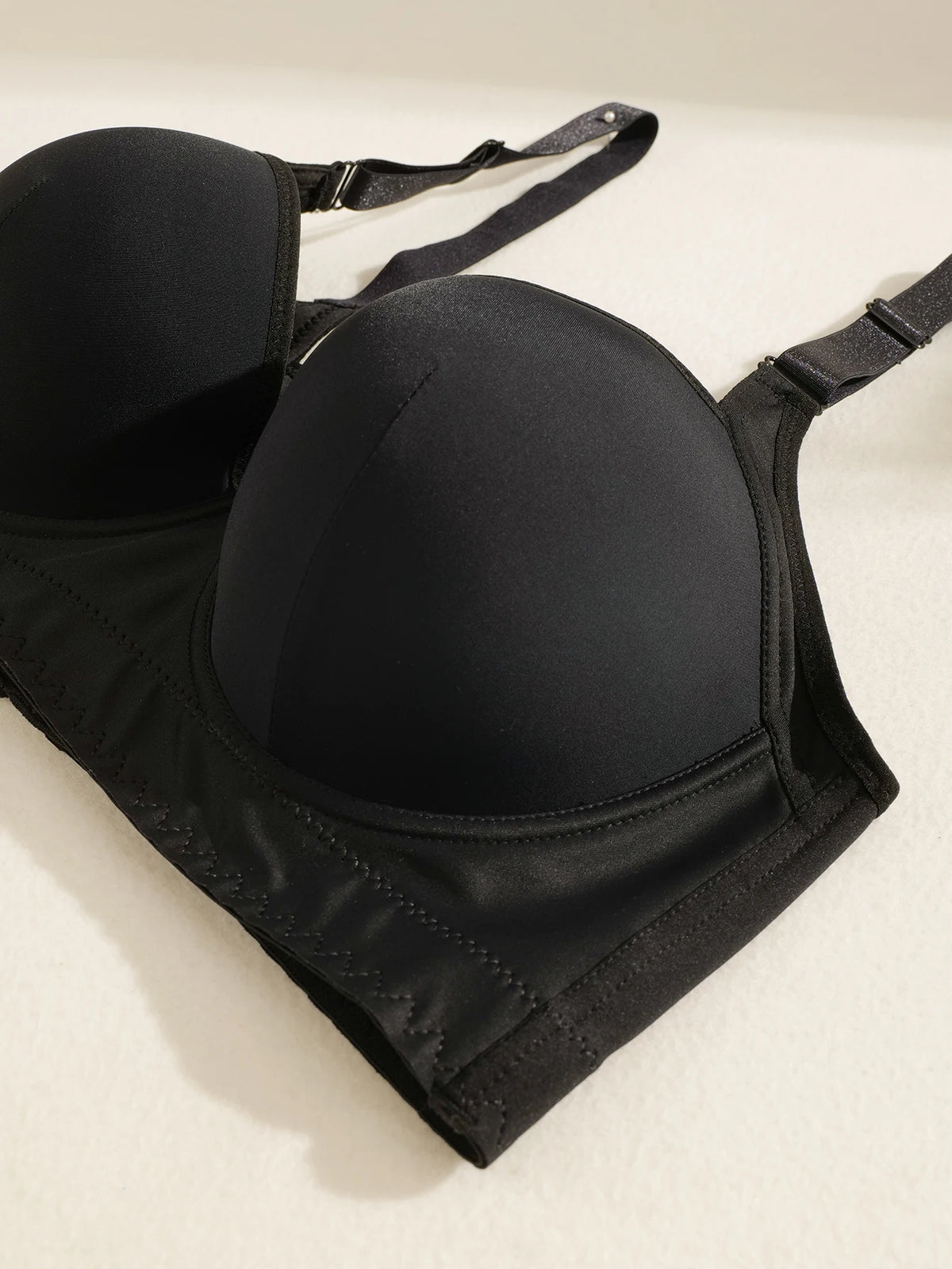 Solid Full Coverage Plus Size Women's Underwear Set Wide Panel Underwire Brassiere Large Bust Anti Sagging Lingerie