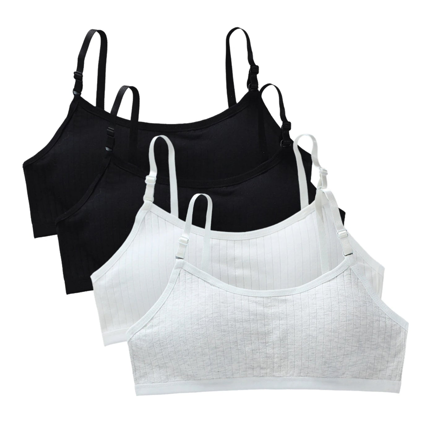 4pcs/Lot Teenage Girls Training Bras Seamless Middle High School Students Vest Bra Kids Children Back Buckle Bra Teens Underwear