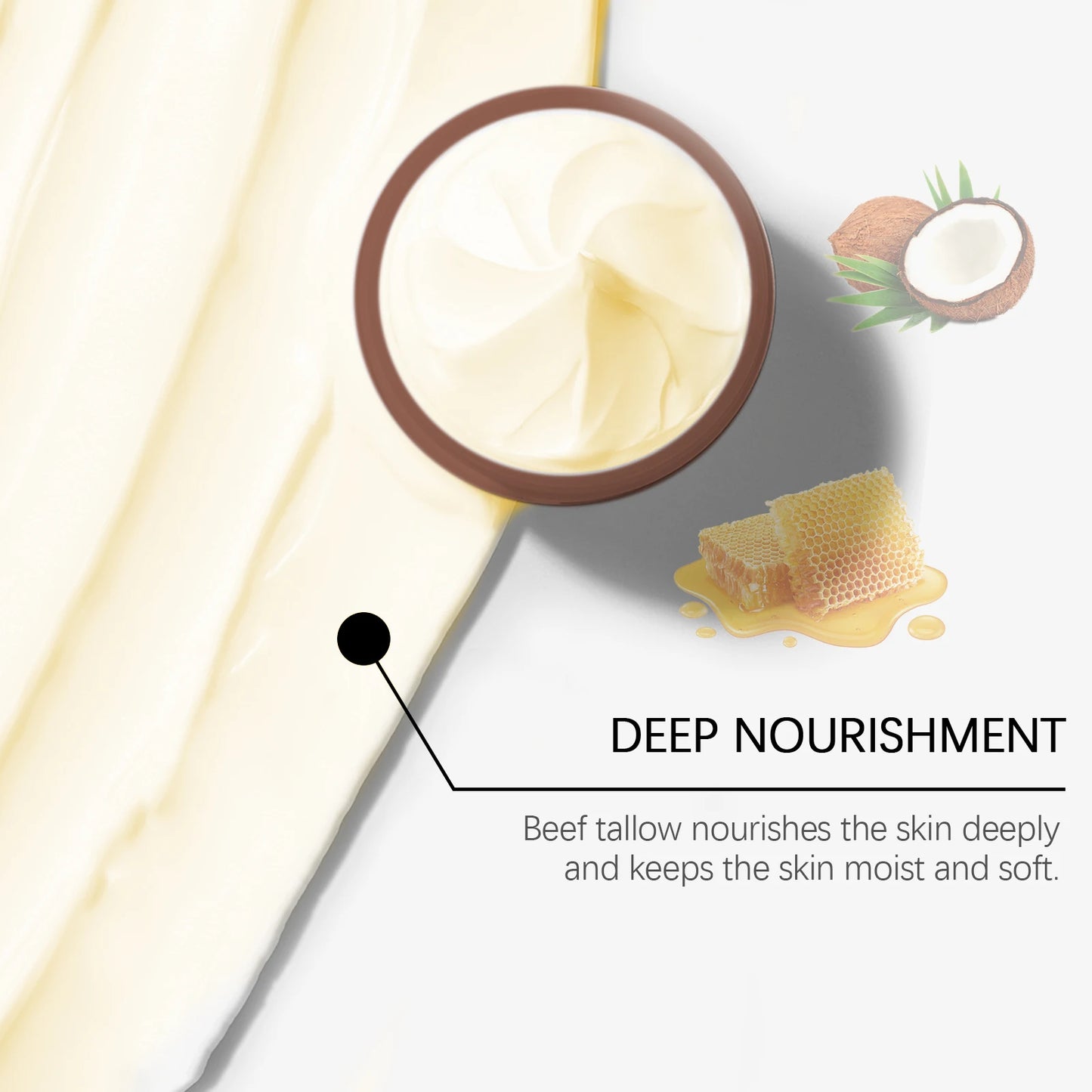 Beef Tallow Face Cream Lasting Moisturizing Soothing Facial Skin