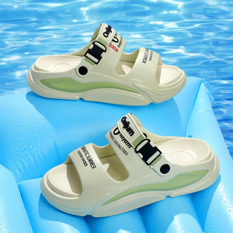 Men Summer Comfortable Beach Sandals Male Outdoor Flip Flops Thick Soft Clogs Casual Man Water Garden Shoes Women Beach Slippers