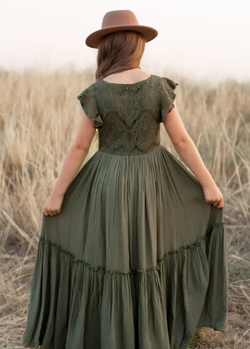 3-14 years Girls Lace Bohemia Long Dresses