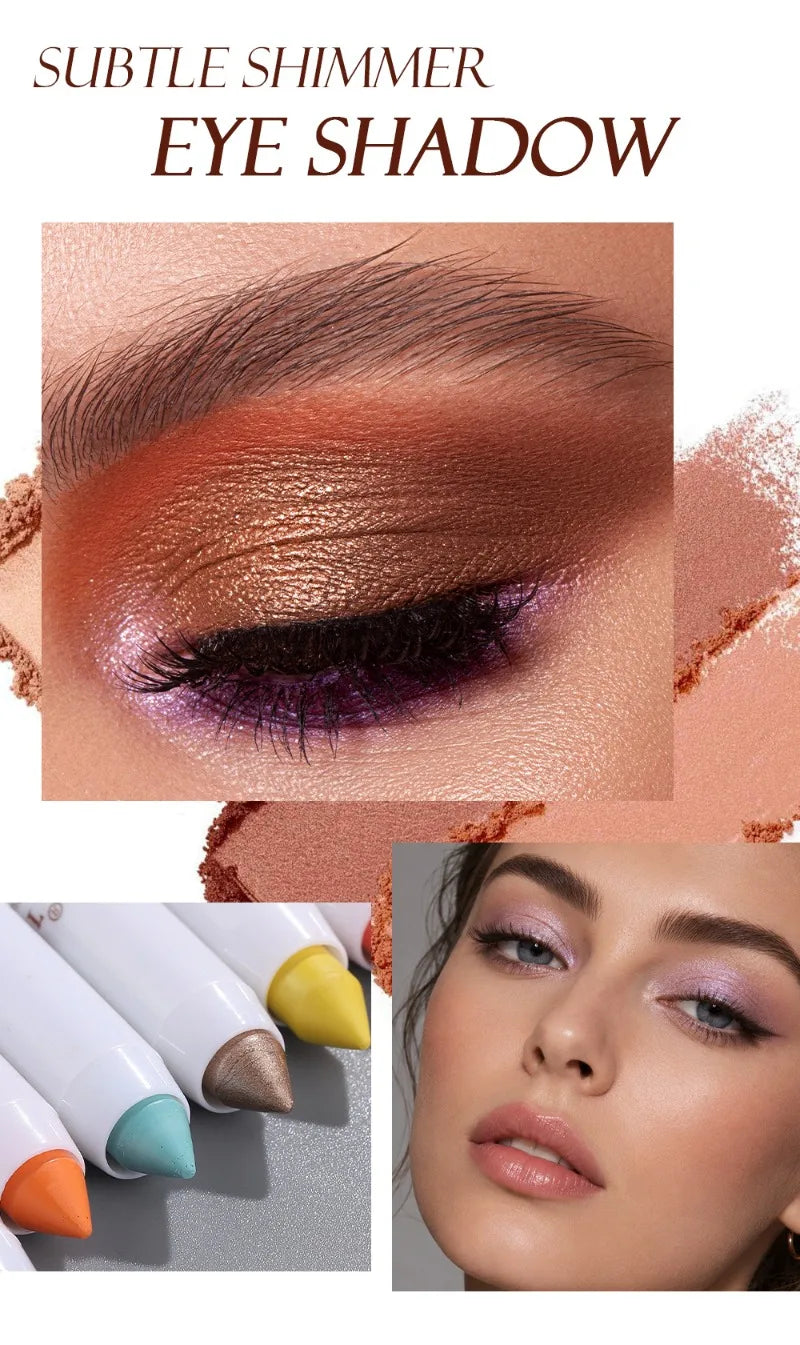 18colors Eyeshadow Stick Matte Shimmer Multi-color Waterproof High Pigmented Eyeshadow Pencil Crayon Makeup Tool Eye Cosmetics